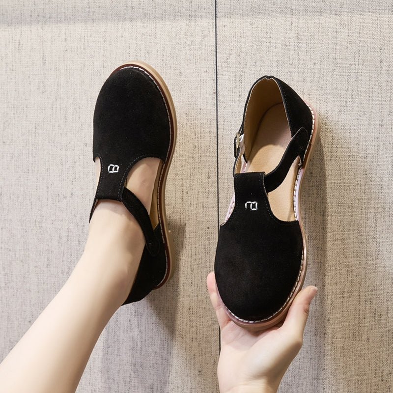 Margot™ Retro Leather Flats Sandals