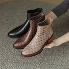Margot™ Woven Vegan Leather Ankle Boots