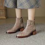 Margot™ Woven Vegan Leather Ankle Boots