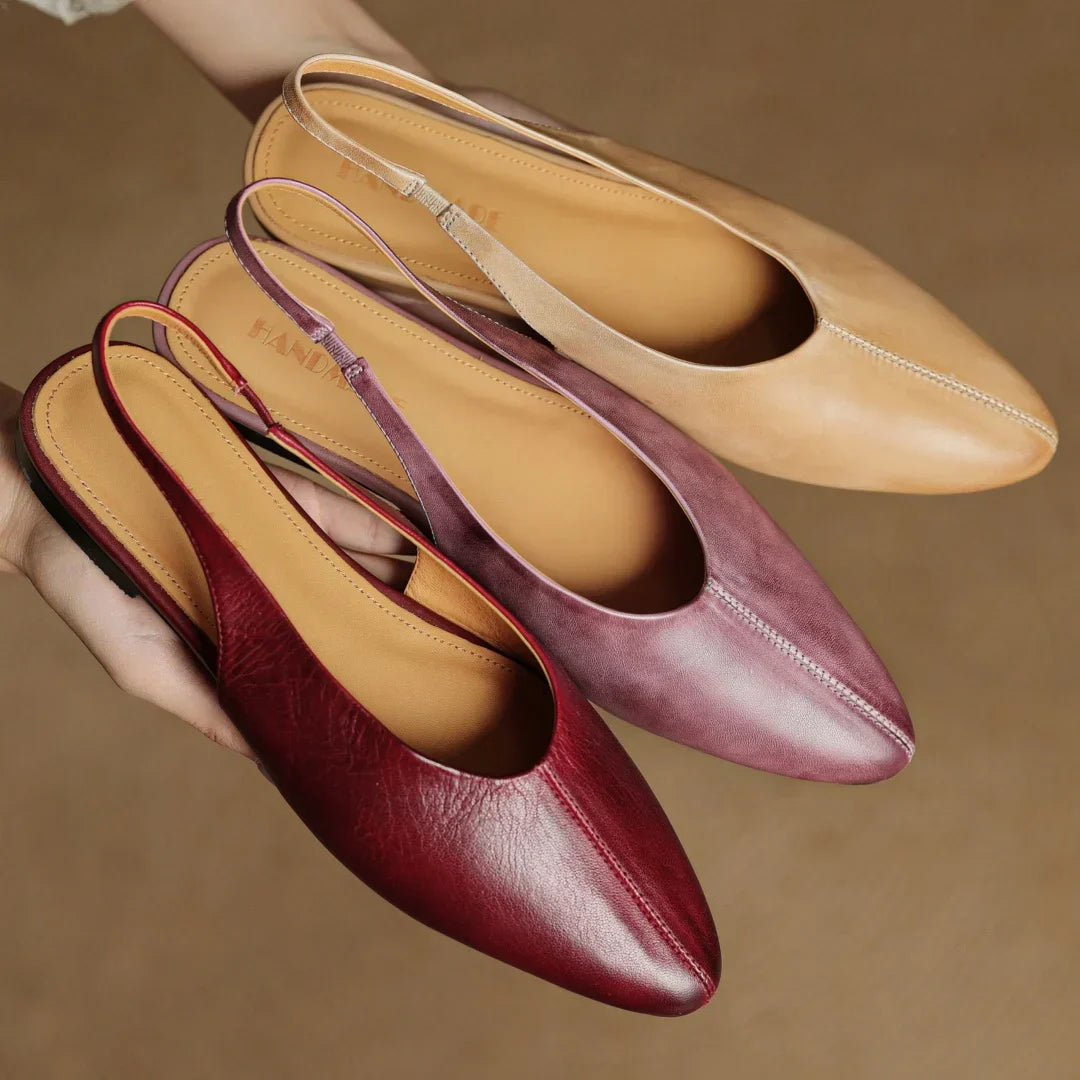 Juliet™ Genuine Leather Slingback Flats