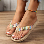 Elena™ Ethnic-Style Flip Flops Sandals
