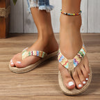 Elena™ Ethnic-Style Flip Flops Sandals