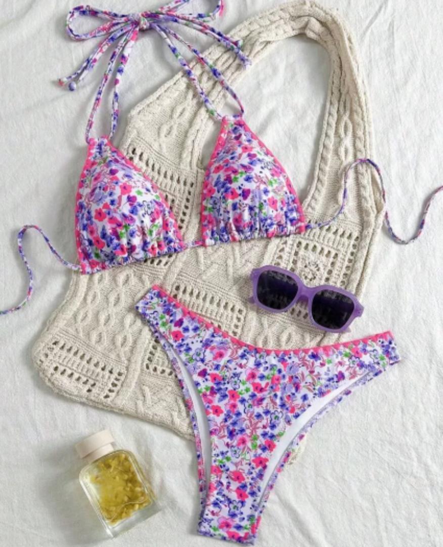 Valerie | Vibrant Lace Neck-Tie Bikini