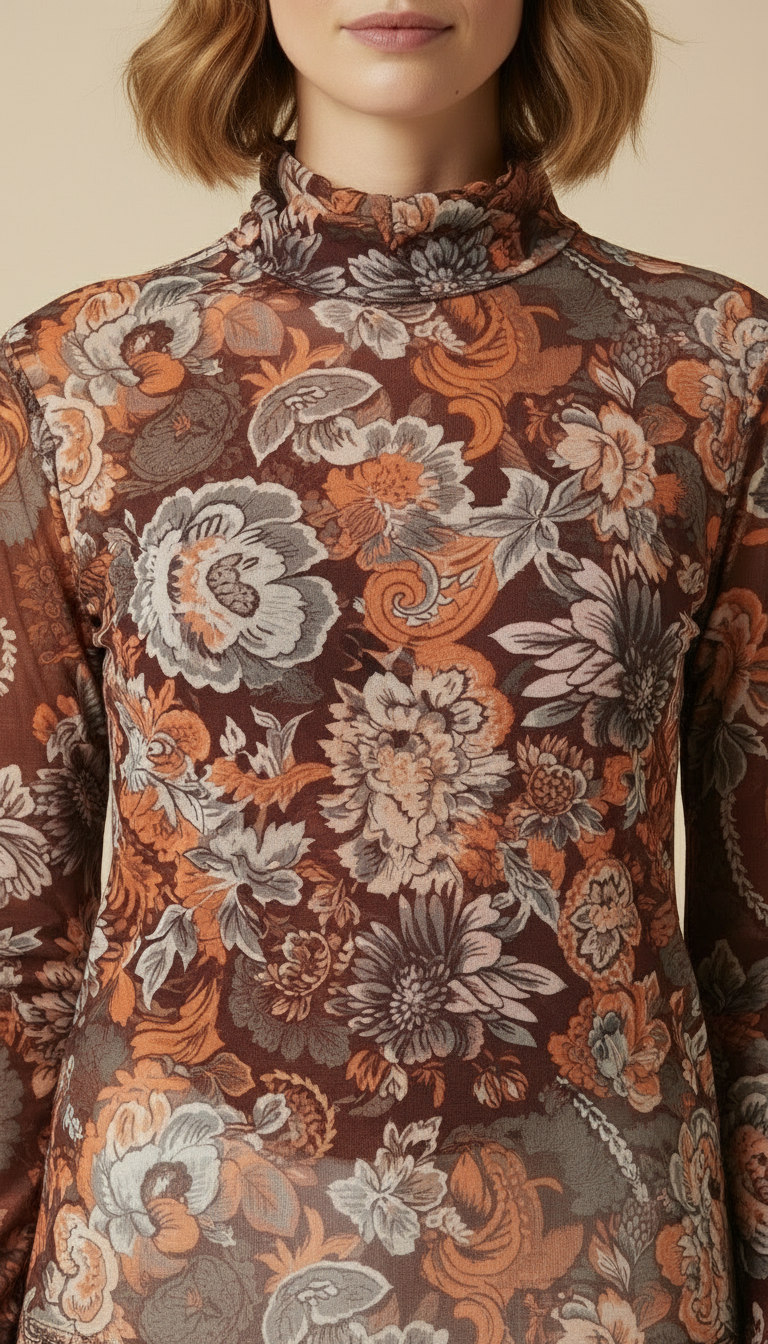 Ravena™ Printed Mesh Long-Sleeve Top