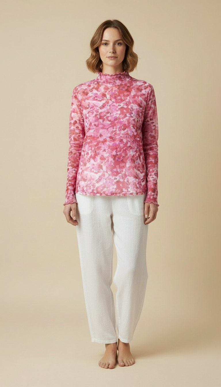 Ravena™ Printed Mesh Long-Sleeve Top