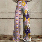 Valeria™ - Boho Art-Print Wide-Leg Pants