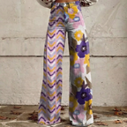 Valeria™ - Boho Art-Print Wide-Leg Pants