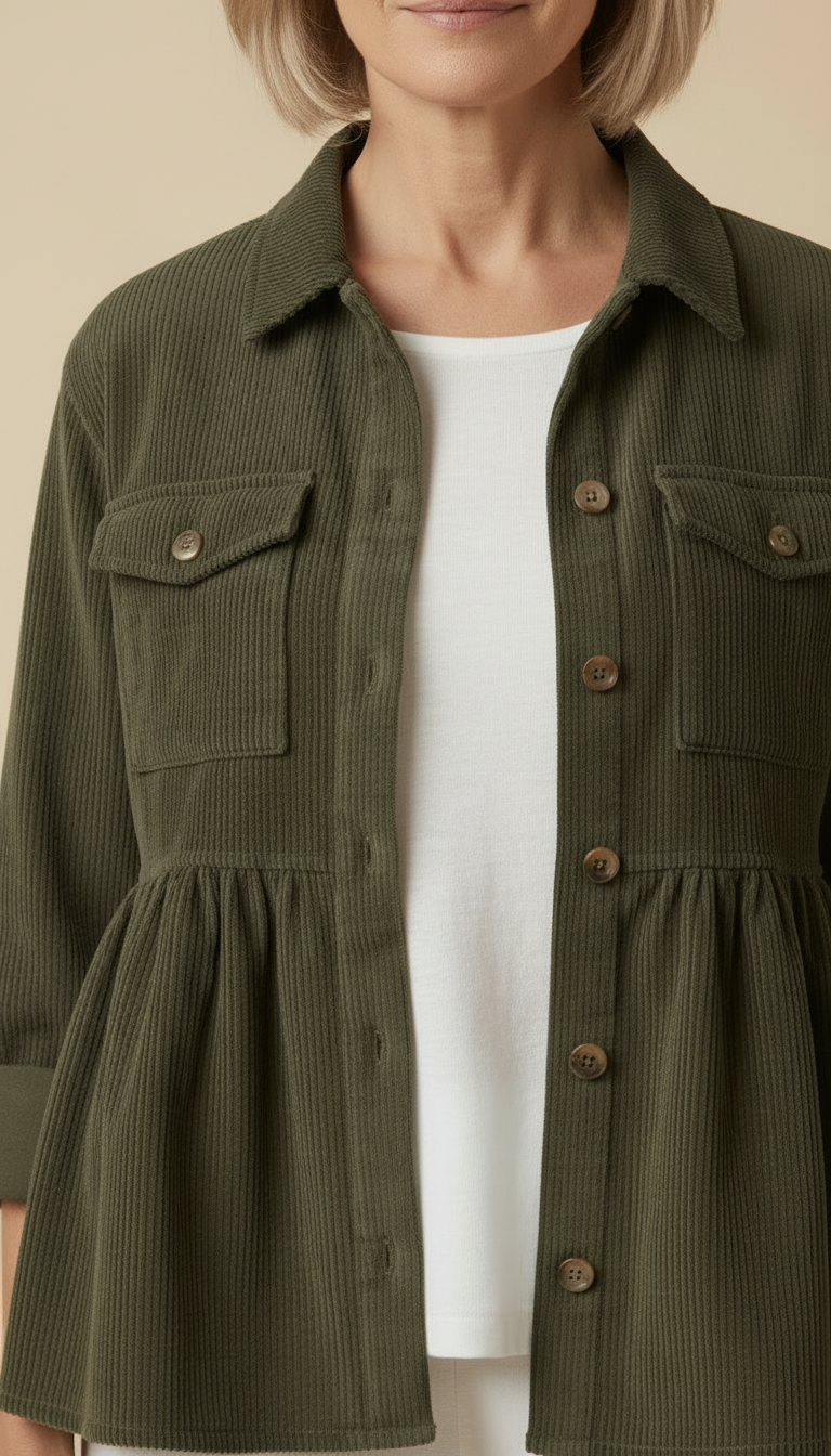 Keira™ - Vintage Long Sleeve Button Down Oversized Top