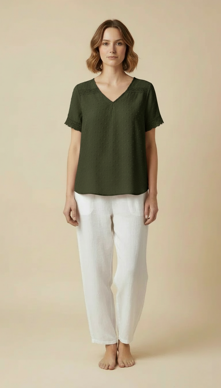 Vanya™ – Elegant V-neck Summer Top