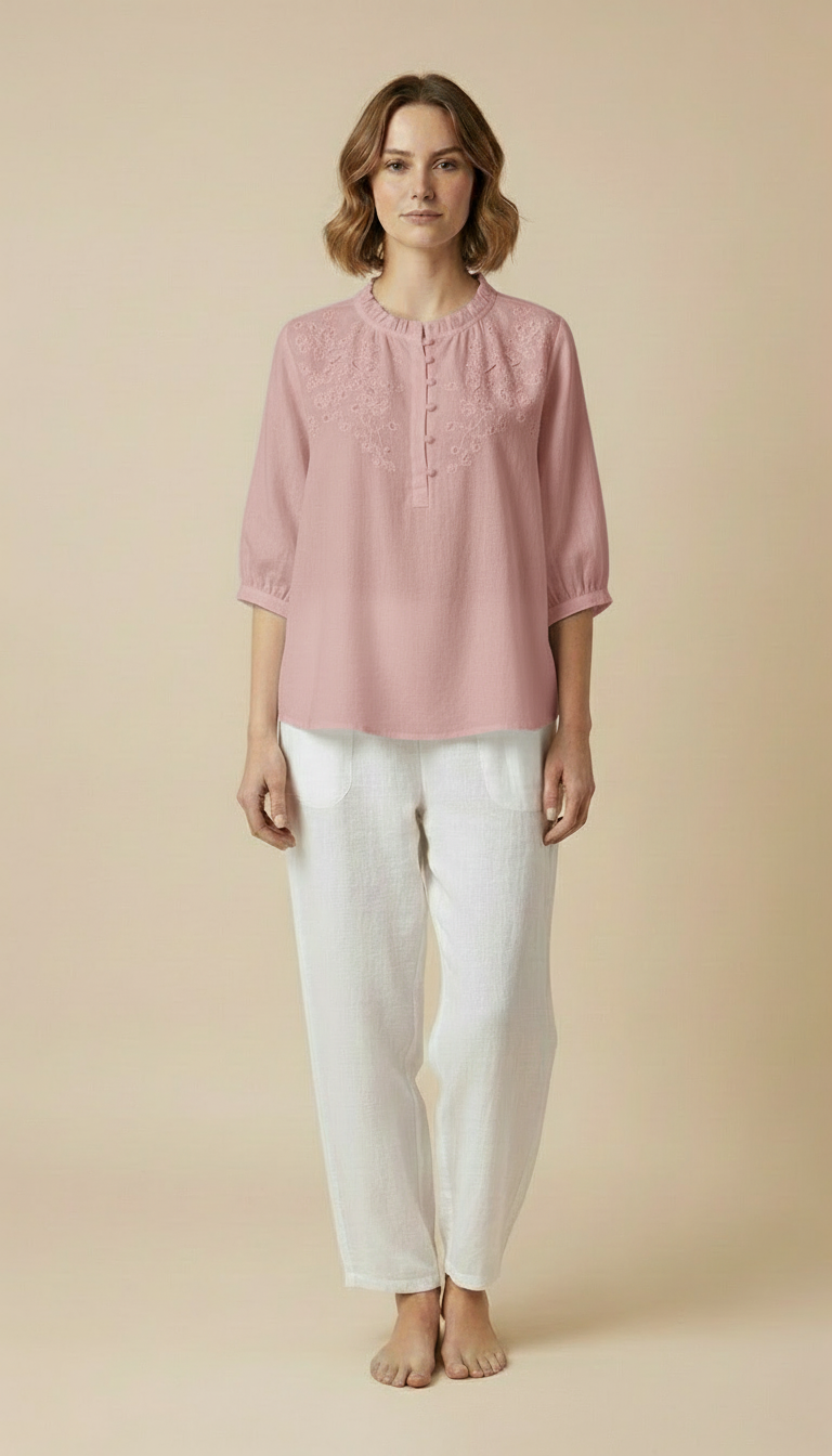 Virelle™ - Elegant Relaxed Cotton Summer Blouse