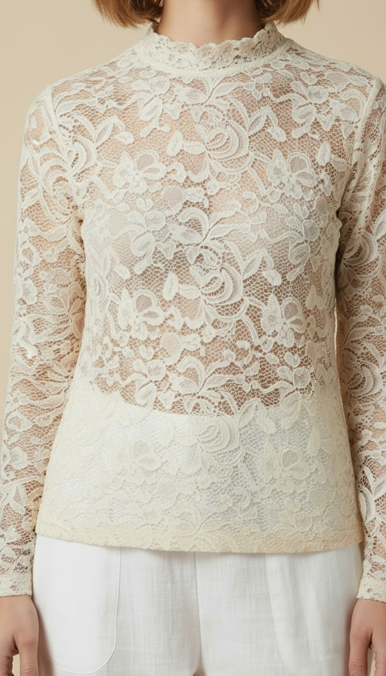 Amaris™ Sheer Embroidered Lace Top