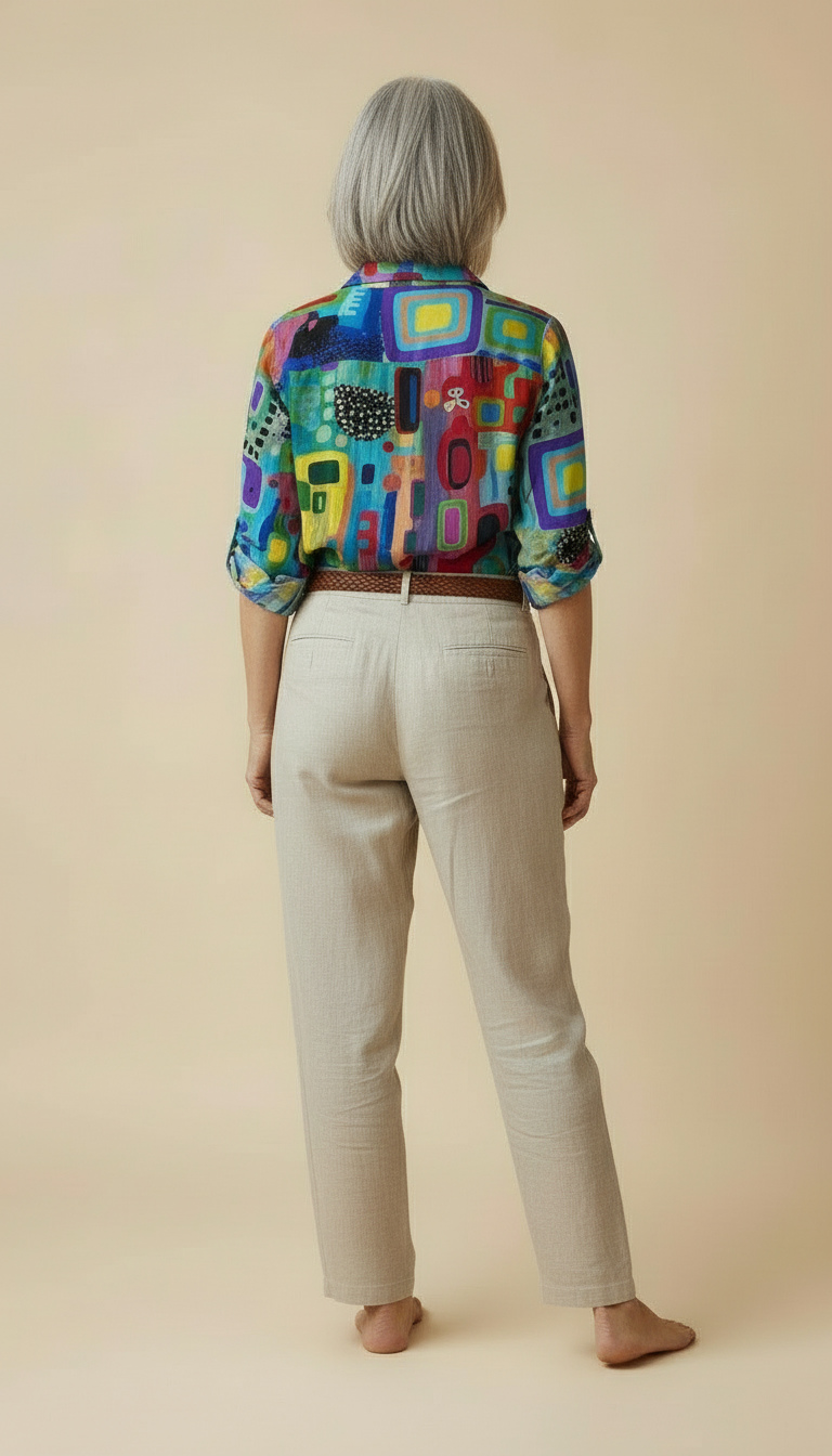 Edna™ - Elegant Geometric Print Blouse