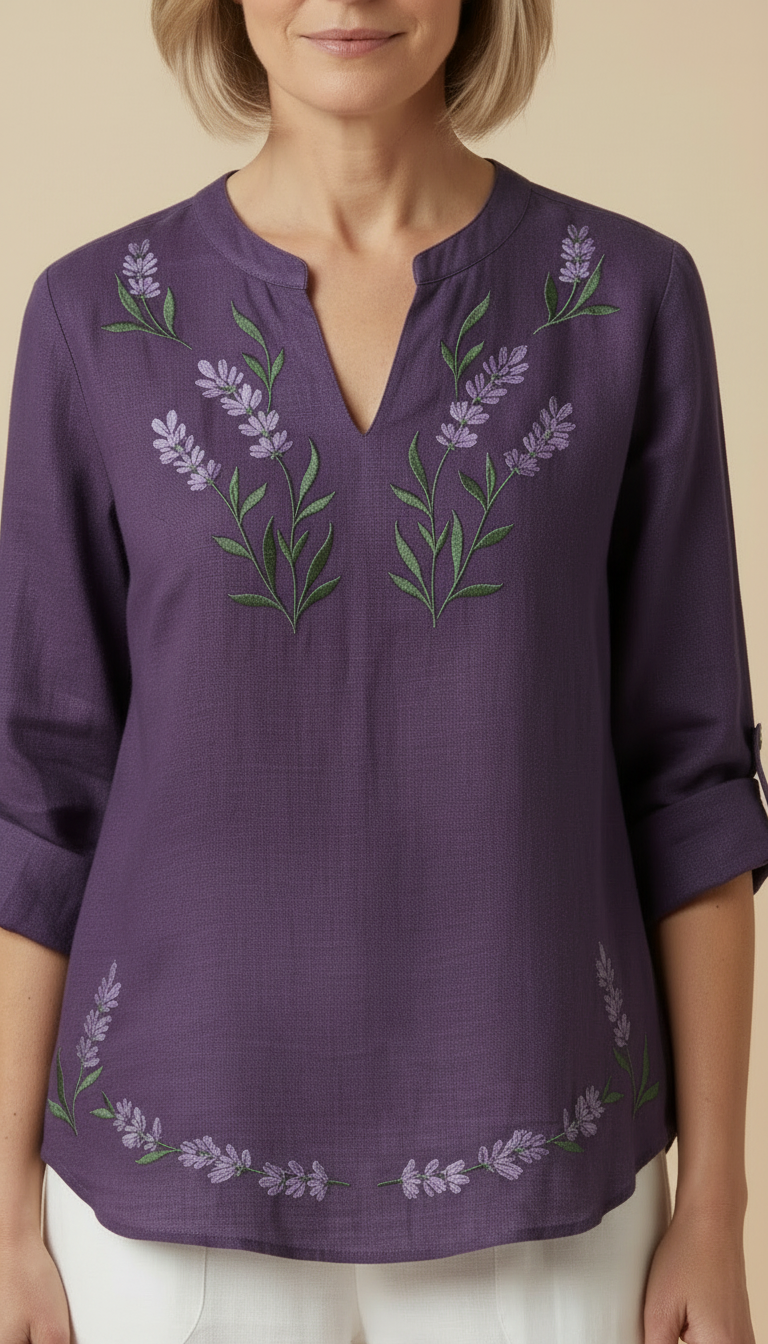 Elliora™ - Vintage Relaxed Fit Blouse