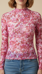Ravena™ Printed Mesh Long-Sleeve Top