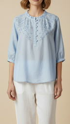 Virelle™ - Elegant Relaxed Cotton Summer Blouse