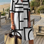 Soreya | Geometric Everyday Midi Dress