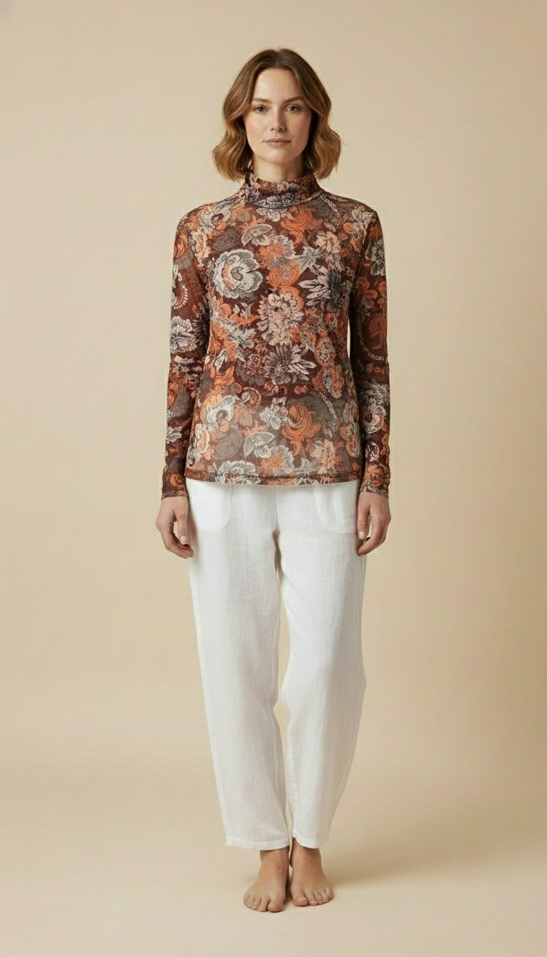 Ravena™ Printed Mesh Long-Sleeve Top