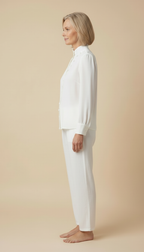 Cerelle™ - Elegant Button-front Top With Long Sleeves