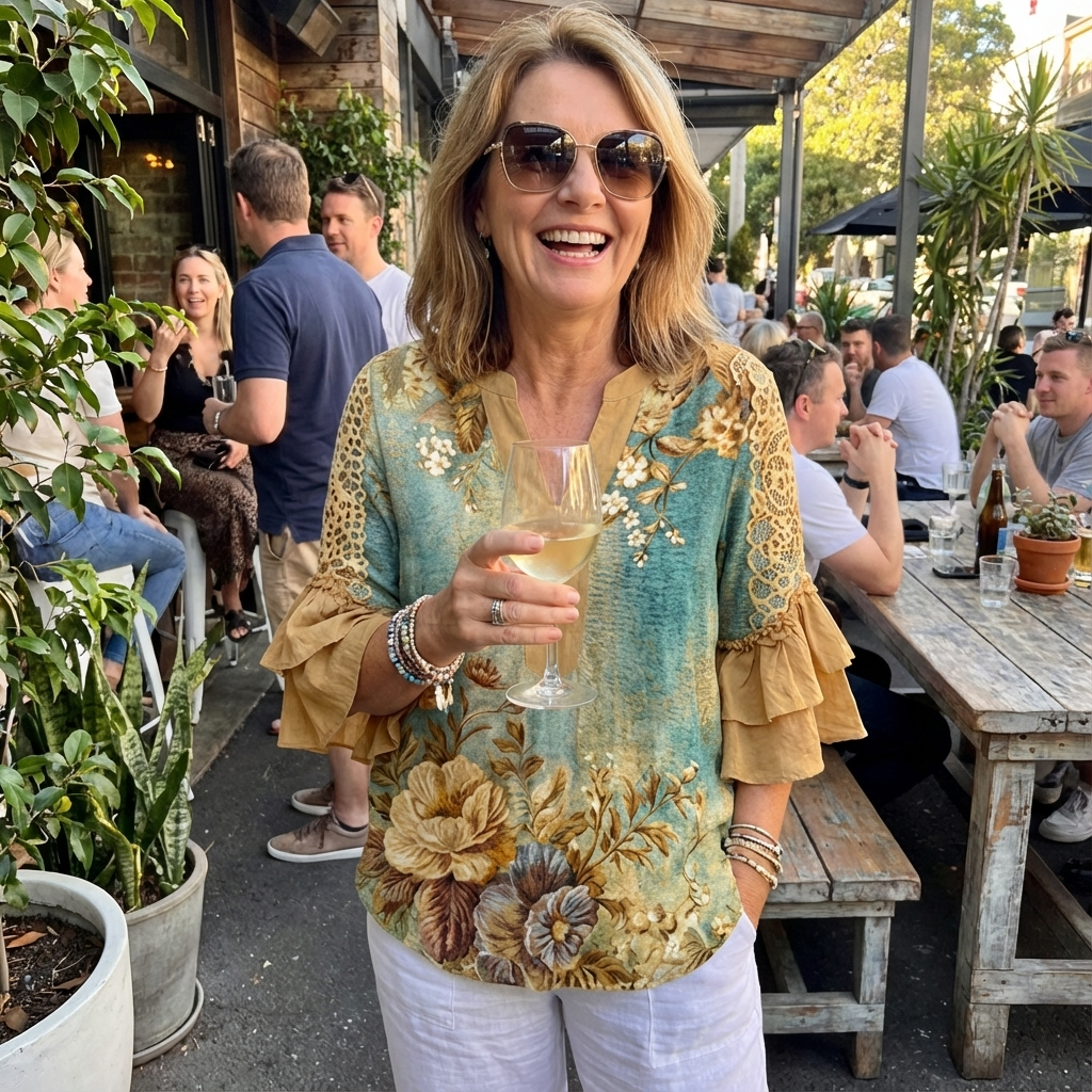 Zaria™ - Vintage Blouse With Floral Print