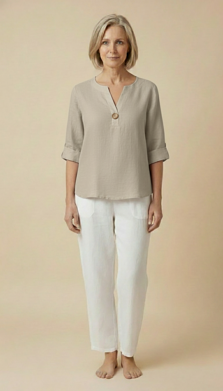 Janelle™ - Casual V-neck Tummy-cover Blouse