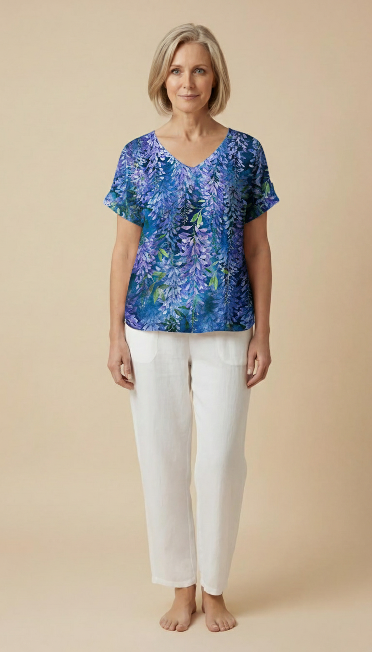 Solène™ - Vintage T-shirt With Floral Design