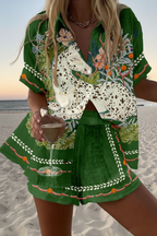 Céphira – Short Summer Suit with Horse Print