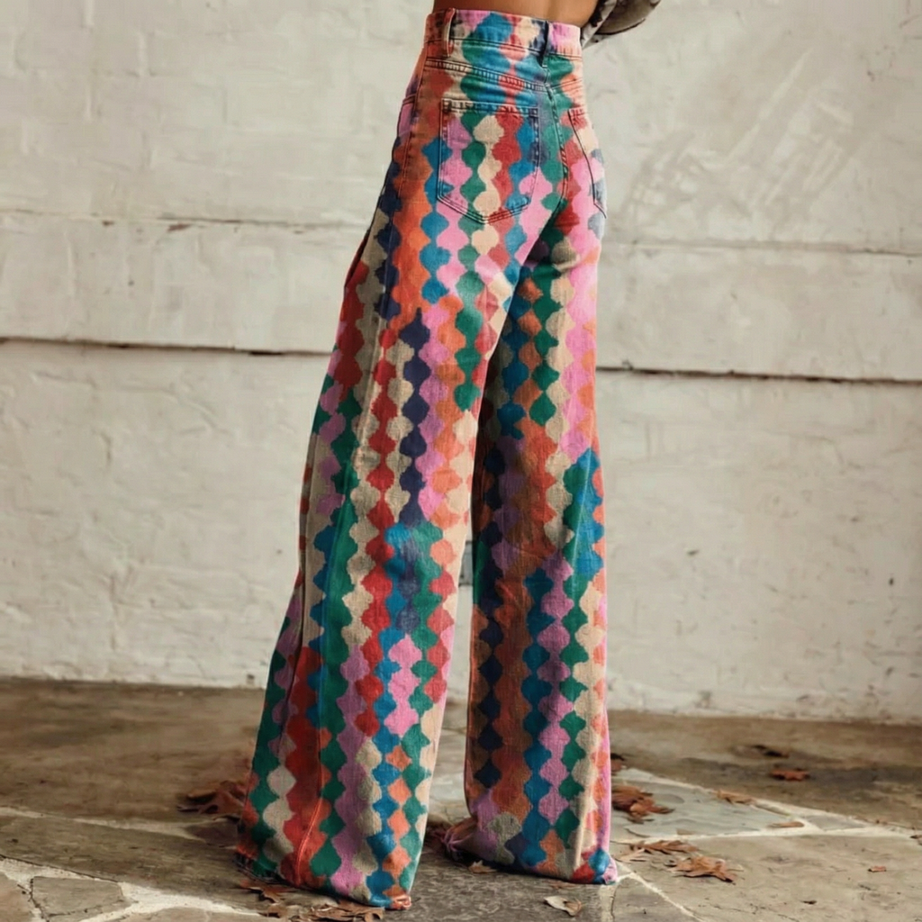 Livia™ - Boho Colourful Pattern Trousers