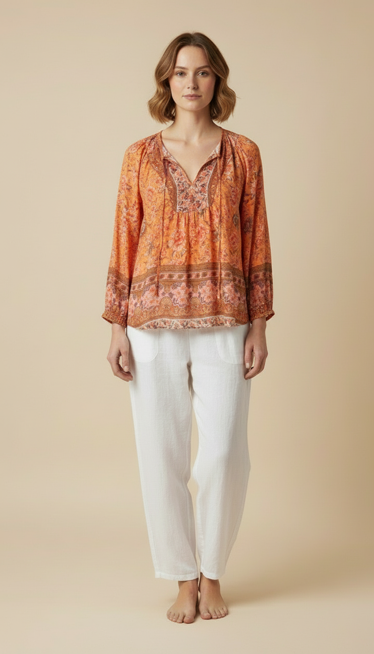 Elowen™ Bohemian Floral Blouse