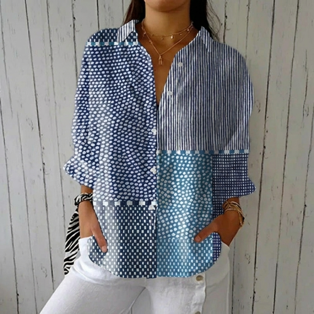 Fiora™ | Ocean Patchwork Blouse