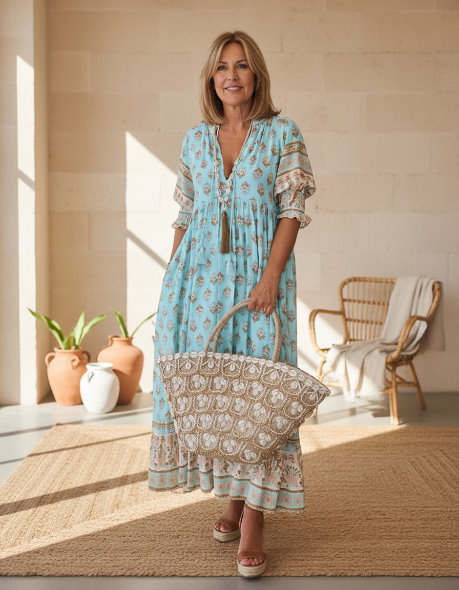 Claudia | Relaxed Bohemian Midi Dress