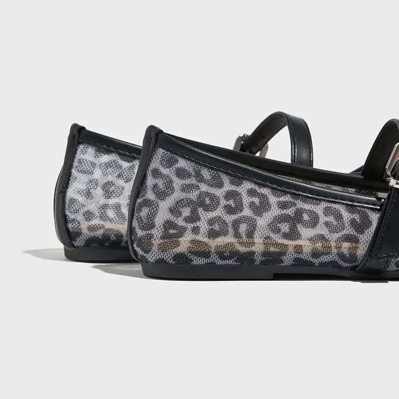 Mary Jane™ Leopard-Print Mesh Flats