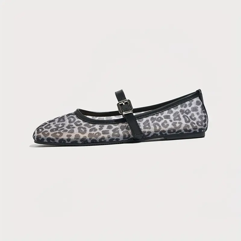 Mary Jane™ Leopard-Print Mesh Flats