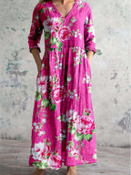 Jemima | Bold Blossom Midi Dress